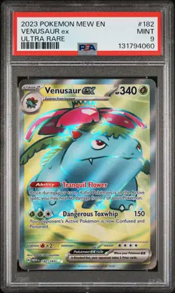 2023 POKEMON MEW EN-151 ULTRA RARE #182 VENUSAUR EX PSA 9 - Image 1