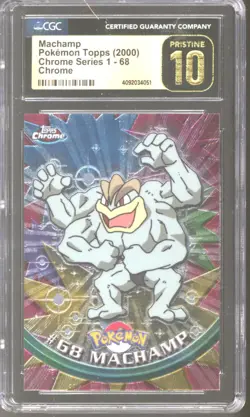 Pokemon Topps TV Chrome Machamp #68 CGC 10 PRISTINE BLACK LABEL POP 10 - Image 1