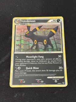 Umbreon 10/90 Holo Rare HGSS Undaunted Pokemon Card 2010 LP/NM SWIRL - Image 1