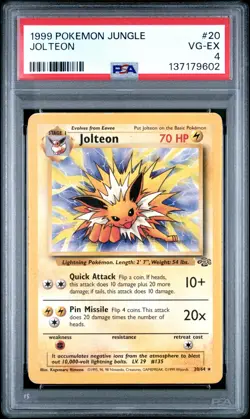 1999 POKEMON JUNGLE #20 JOLTEON PSA 4 - Image 1