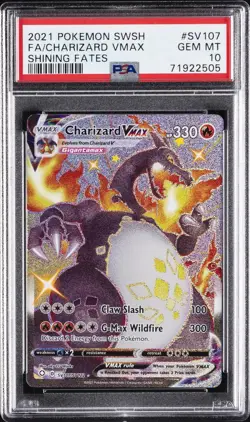 2021 POKEMON SWORD & SHIELD SHINING FATES #SV107 FULL ART/CHARIZARD VMAX PSA 10 - Image 1