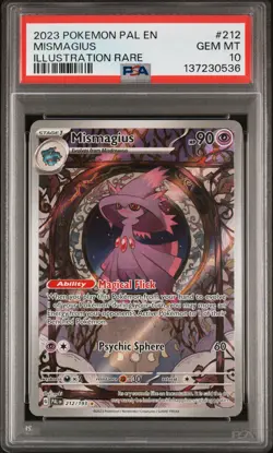 2023 POKEMON PAL EN-PALDEA EVOLVED ILLUSTRATION RARE #212 MISMAGIUS PSA 10 - Image 1