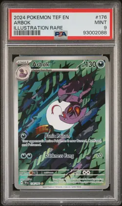 2024 POKEMON TEF EN-TEMPORAL FORCES ILLUSTRATION RARE #176 ARBOK PSA 9 - Image 1