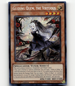 Yugioh Guiding Quem, the Virtuous (Secret Rare) - Quarter Century Stampede - Image 1