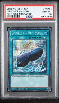 2025 YU-GI-OH! NIKE COLLABORATION #EN001 WINDS OF VICTORY PSA 10 - Image 1