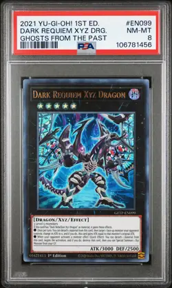 2021 YU-GI-OH! GHOSTS FROM THE PAST 1ST EDITION DARK REQUIEM XYZ DRAGON PSA 8 - Image 1