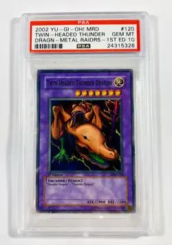 Yu-Gi-Oh Twin Headed Thunder Holo 1st Edition Psa 10 Dragon Metal Raiders #120 - Image 1