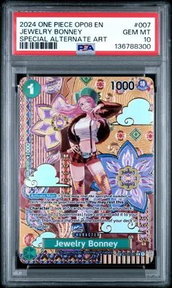 2024 ONE PIECE OP08-TWO LEGENDS SPECIAL ALTERNATE ART #007 JEWELRY BONNEY PSA 10 - Image 1