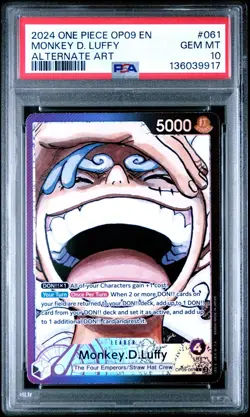 PSA 10-2024 ONE PIECE OP09-EMPERORS IN THE NEW WORLD 061 MONKEY D. LUFFY ALT ART - Image 1