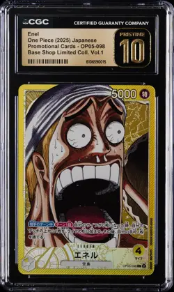 2025 ONE PIECE JAPANESE BASE SHOP LTD COLLECTION VOL. 1 ENEL CGC 10 PRISTINE - Image 1