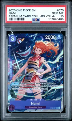 2025 ONE PIECE PREMIUM COLLECTION BEST SELECTION VOL.4 #070 NAMI PSA 10 - Image 1