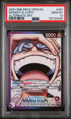 2024 ONE PIECE EMPERORS IN THE NEW WORLD ALT ART #061 MONKEY D. LUFFY PSA 10 - Image 1
