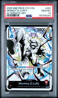 2025 ONE PIECE STARTER DECK ST21-EX GEAR 5 ALTERNATE ART MONKEY D. LUFFY PSA 10 - Image 1