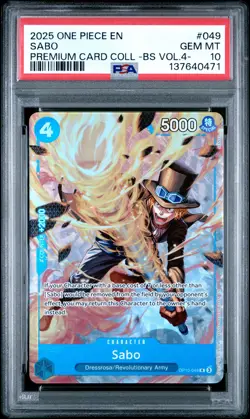 2025 ONE PIECE PREMIUM COLLECTION BEST SELECTION VOL.4 #049 SABO PSA 10 - Image 1