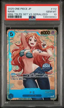 2025 ONE PIECE JAPANESE MINI-TIN PACK SET VOL.2 SERIALIZED #112 NAMI PSA 10 - Image 1