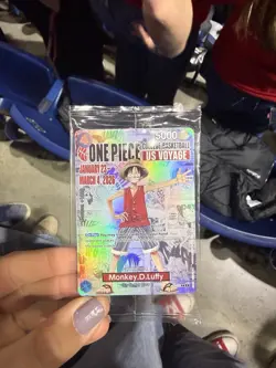 Bandai One Piece Card Game Monkey D. Luffy US Voyage Promo Holo - Image 1
