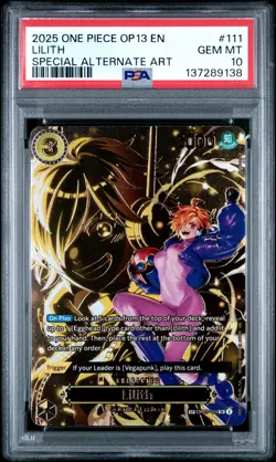 2025 ONE PIECE OP13-CARRYING ON HIS WILL SPECIAL ALTERNATE ART LILITH PSA 10 - Image 1