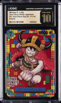 2025 ONE PIECE JPN PC: ONE PIECE DAY'25 -PROMO MONKEY D. LUFFY CGC 10 PRISTINE - Image 1