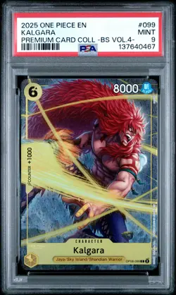 2025 ONE PIECE PREMIUM COLLECTION BEST SELECTION VOL.4 #099 KALGARA PSA 9 - Image 1