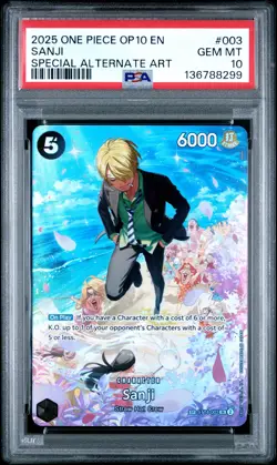 2025 ONE PIECE OP10-ROYAL BLOOD SPECIAL ALTERNATE ART #003 SANJI PSA 10 - Image 1