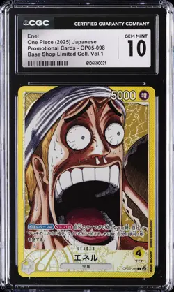 2025 ONE PIECE JPN BASE SHOP LTD COLLECTION VOL. 1 #OP05-098 ENEL CGC 10 - Image 1