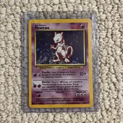 Mewtwo 10/102 Base Set Pokemon Card Holo Foil Rare HP - Image 1