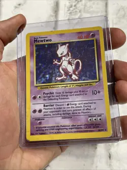 Mewtwo 10/102 Unlimited Base Set Holo Rare WoTC Pokemon Card HP Heavily Played - Image 2