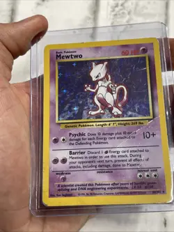 Mewtwo 10/102 Unlimited Base Set Holo Rare WoTC Pokemon Card HP Heavily Played - Image 3