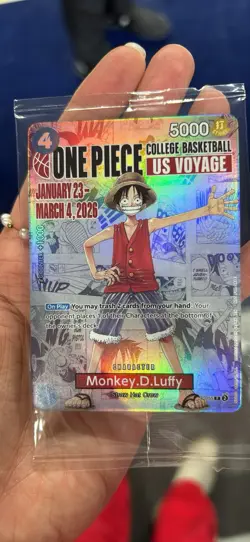 One Piece CCG Limited Edition Basketball Card - Straw Hat Edition Luffy Foil - Image 1