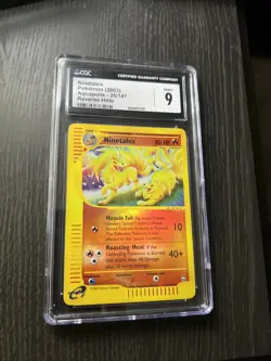 CGC 9 Mint Ninetales 2003 Aquapolis 25/147 Reverse Holo Pokemon Card - Image 1