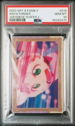 2023 SPY X FAMILY JAPANESE WAFER CARDS 2 #018 ANYA FORGER PSA 10 - Image 1