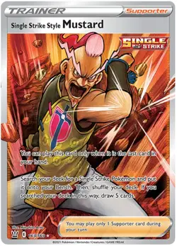 Single Strike Style Mustard 163/163 Battle Styles Pokemon Card NM - Image 1