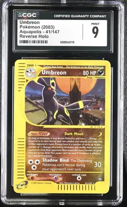 CGC 9 MINT Umbreon 2003 Aquapolis 41/147 Reverse Holo Pokemon Card - Image 1
