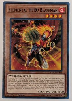 Yugioh TCG - 1x Elemental Hero Blazeman - LEHD-ENA16 - NM - 1st Edition - Common - Image 1