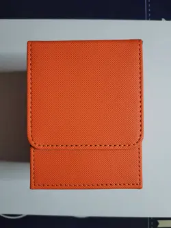 100 Cards Leather Deck Card Case Sleeved Cards Collectible Deck Game Box (Orang) - Image 1