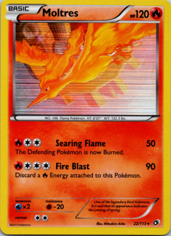 Moltres Legendary Treasures 22/113 Holo Holo Rare Pokemon Card - Image 1