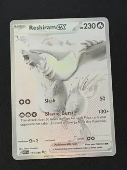 Pokemon TCG Reshiram EX White Flare English Holo Card 173/086 Ultra Rare - Image 1