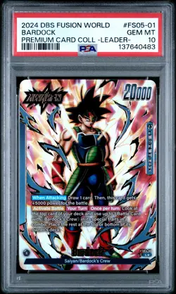 2024 DRAGON BALL SUPER PREMIUM CARD COLLECTION #FS05-01 BARDOCK PSA 10 - Image 1