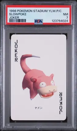 1998 POKEMON STADIUM YELLOW VERSION PLAYING CARDS JOKER SLOWPOKE PSA 7 - Image 1
