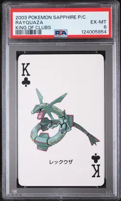 2003 POKEMON SAPPHIRE VERSION PLAYING CARDS KING OF CLUBS RAYQUAZA PSA 6 - Image 1