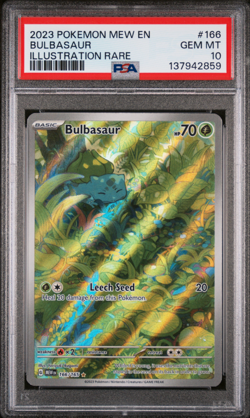 2023 Pokemon 151 #166/165 Bulbasaur ILLUSTRATION RARE Card PSA 10 - Image 3