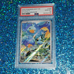 Ducklett Illustration Rare Wht En-White Flare 109/086 PSA 10 Pokemon Card - Image 1