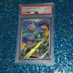 Ducklett Illustration Rare Wht En-White Flare 109/086 PSA 10 Pokemon Card - Image 3