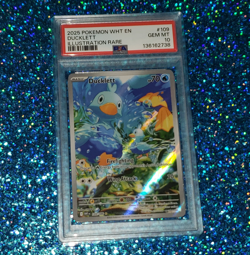 Ducklett Illustration Rare Wht En-White Flare 109/086 PSA 10 Pokemon Card - Image 4