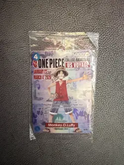 🔥🏀One Piece Monkey.D.Luffy US College Basketball Promo Card PRESALE🏀🔥 - Image 1