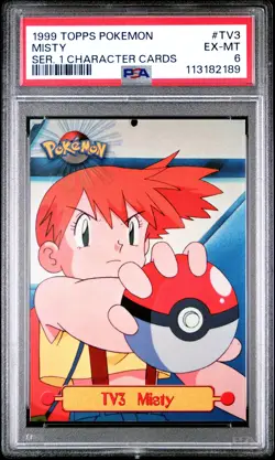 1999 TOPPS POKEMON SERIES 1 CHARACTER CARDS #TV3 MISTY PSA 6 - Image 1