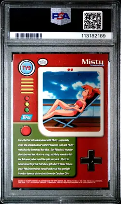 1999 TOPPS POKEMON SERIES 1 CHARACTER CARDS #TV3 MISTY PSA 6 - Image 2