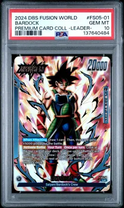 2024 DRAGON BALL SUPER PREMIUM CARD COLLECTION #FS05-01 BARDOCK PSA 10 - Image 1