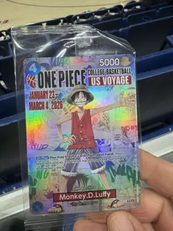 🔥🏀One Piece Monkey.D.Luffy US College Basketball Promo Card 🏀🔥 - Image 3
