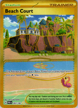 Beach Court 263/182 2023 S&V Paradox Rift Pokemon Card Gold Secret Rare - Nm - Image 1